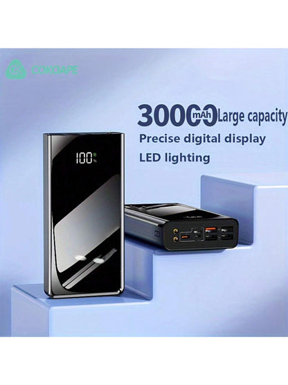 COKOAPE 50000/30000mAh Portable Power Bank, USB Mobile Phone Charger, With LED Power Display/Flashlight, Outdoor Emergency Power Reserve Battery Pack, Camping Lamp, Compatible With Iphone/Android Mobi