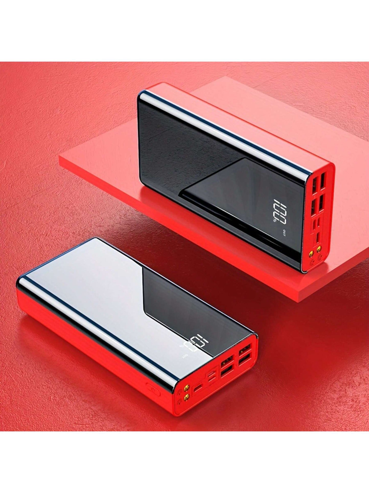 COKOAPE 50000/30000mAh Portable Power Bank, USB Mobile Phone Charger, With LED Power Display/Flashlight, Outdoor Emergency Power Reserve Battery Pack, Camping Lamp, Compatible With Iphone/Android Mobi