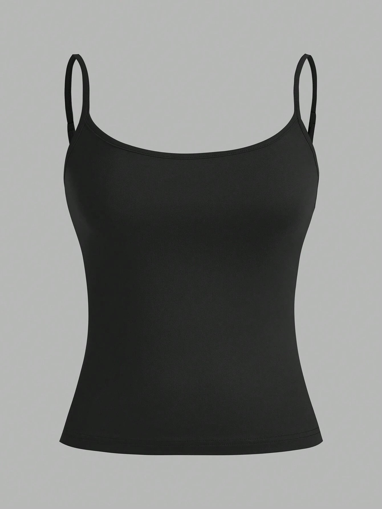 Comfortcana 3pcs Women's Solid Color Casual Versatile Camisole Tank Top, Black And White,Summer,Basics,Everyday Spaghetti Cami Multipack Body Tops