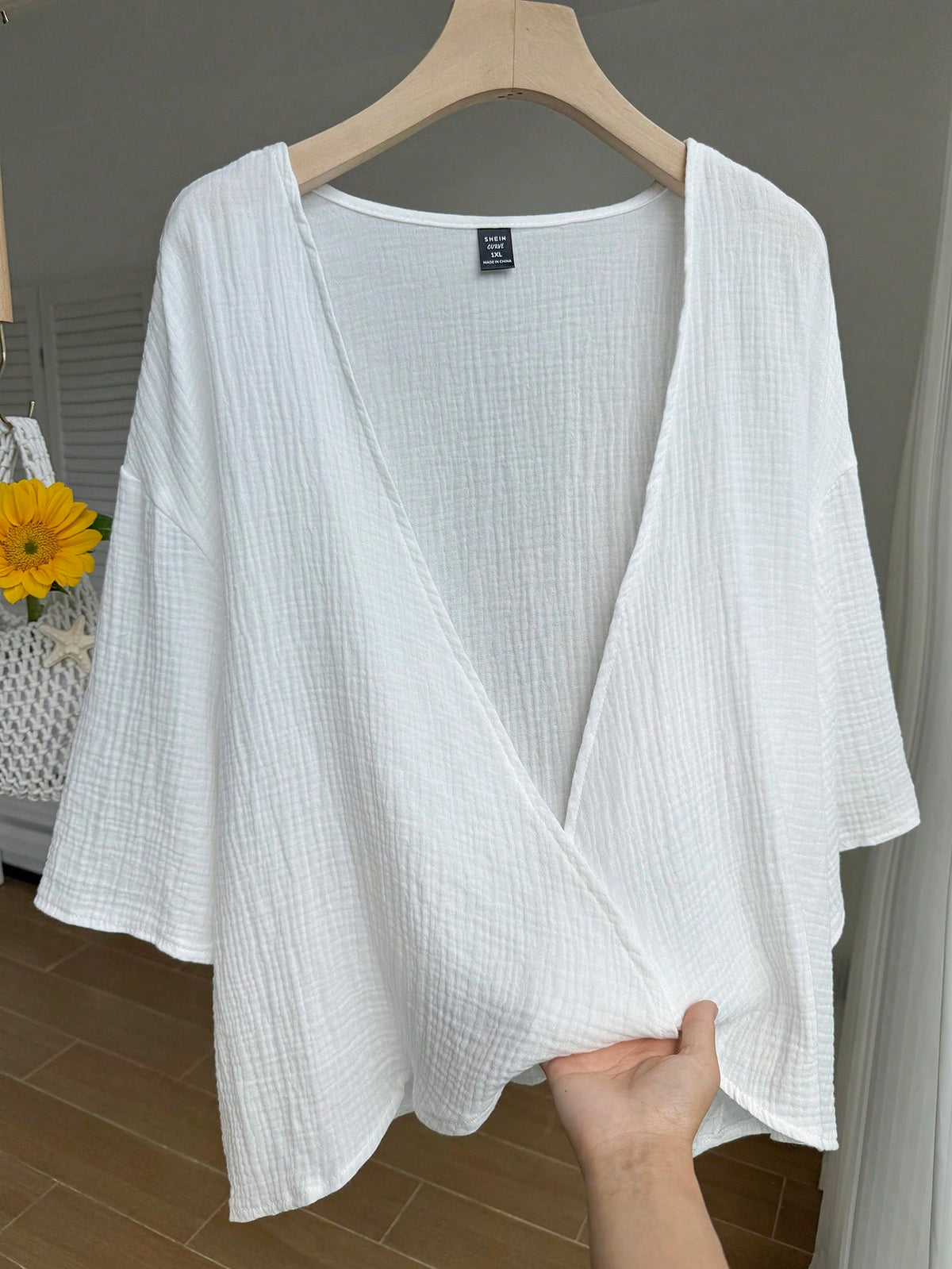 Comfortcana Plus Size Lightweight Short All White Jacket, Summer Cotton Comfortable Cardigan Party Office Business Casual