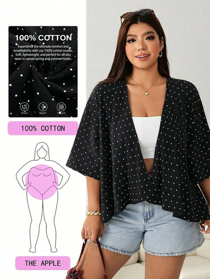 Comfortcana Plus Size Lightweight Short All White Jacket, Summer Cotton Comfortable Cardigan Party Office Business Casual