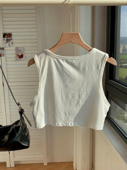 Comfortcana Solid Crop Tank Top