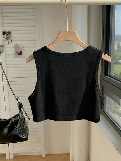 Comfortcana Solid Crop Tank Top