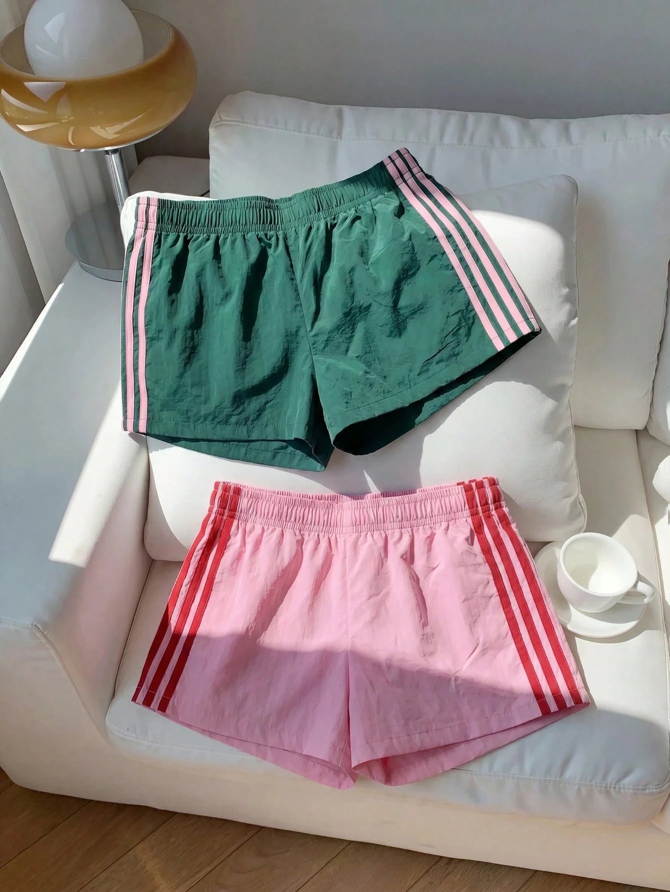 Comfortcana Women's Casual Elastic Waist Side Striped Loose Shorts