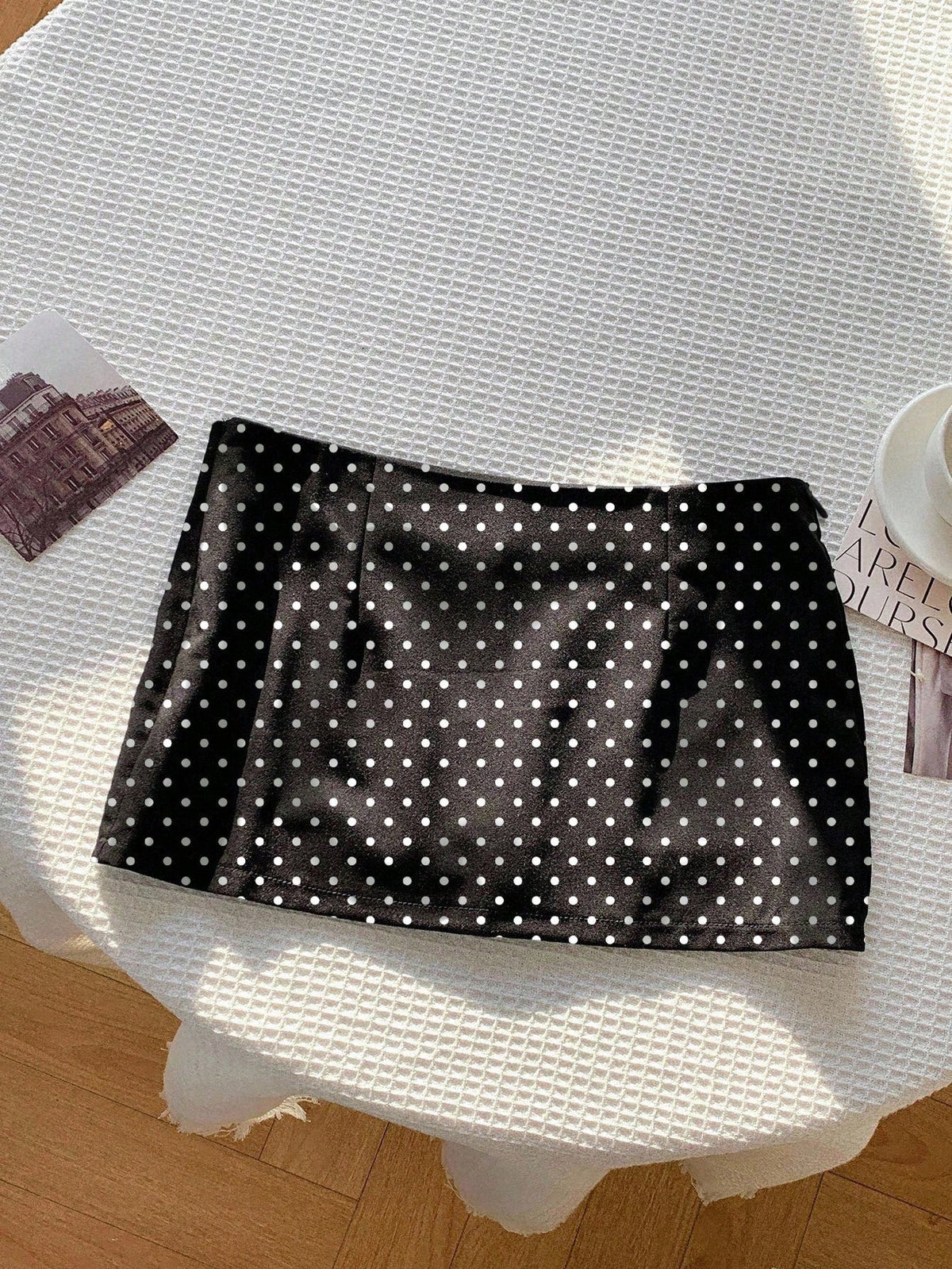 Comfortcana Women's Polka Dot Print Minimalist 70s 1960s 70s 1960s Casual Skirt Birthday Work Birthday White And Black Polka Dot Polka Dot Autumn