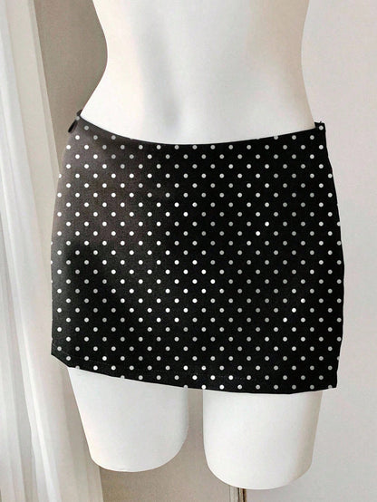 Comfortcana Women's Polka Dot Print Minimalist 70s 1960s 70s 1960s Casual Skirt Birthday Work Birthday White And Black Polka Dot Polka Dot Autumn