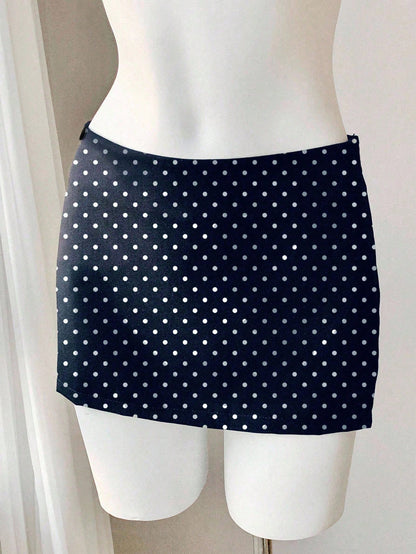 Comfortcana Women's Polka Dot Print Minimalist 70s 1960s 70s 1960s Casual Skirt Birthday Work Birthday White And Black Polka Dot Polka Dot Autumn