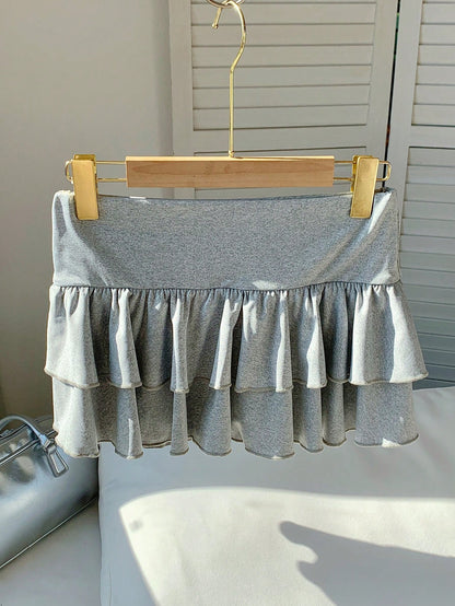 Comfortcana Women's Solid Color Simple Daily Mini Skirt