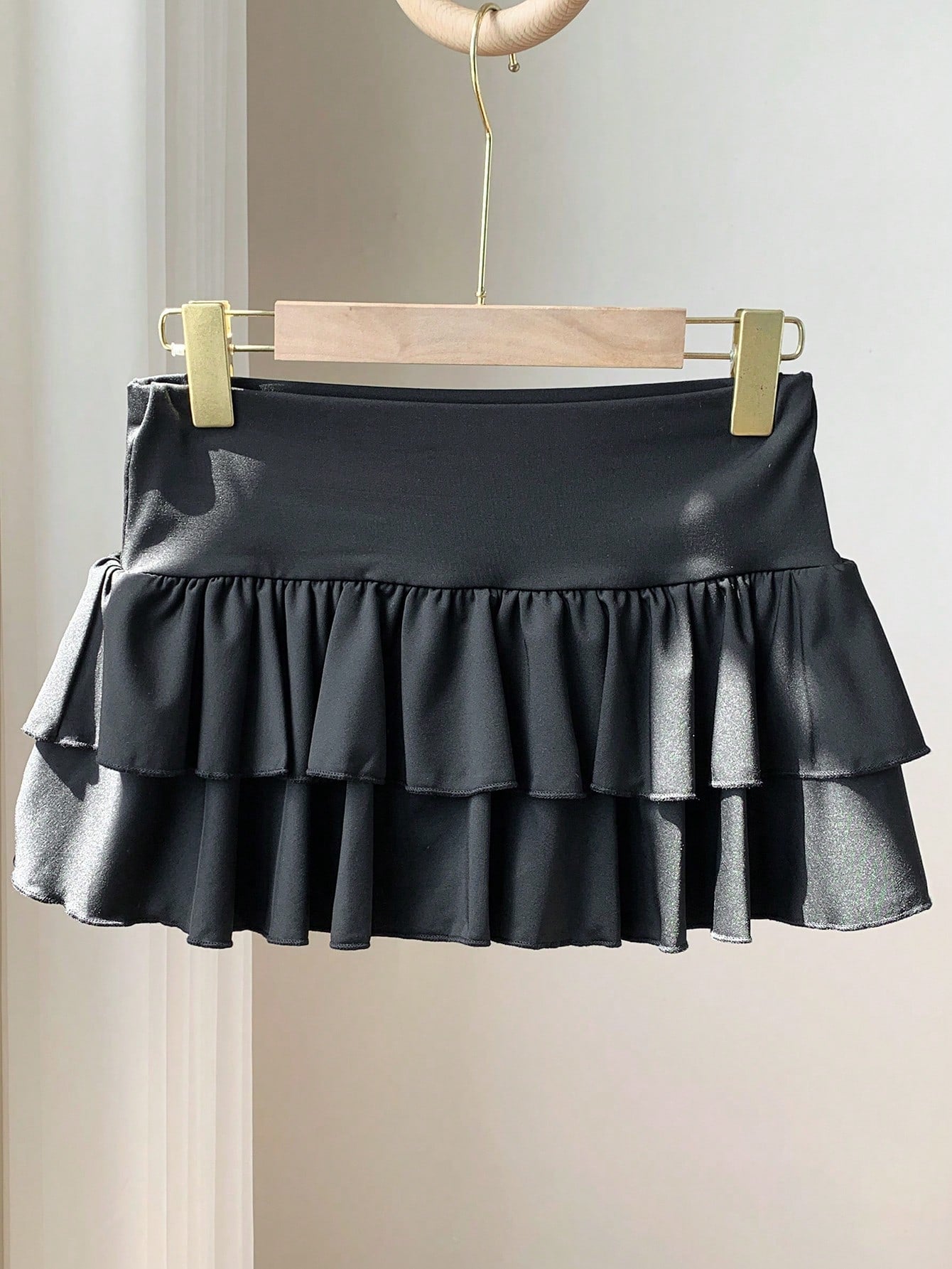 Comfortcana Women's Solid Color Simple Daily Mini Skirt