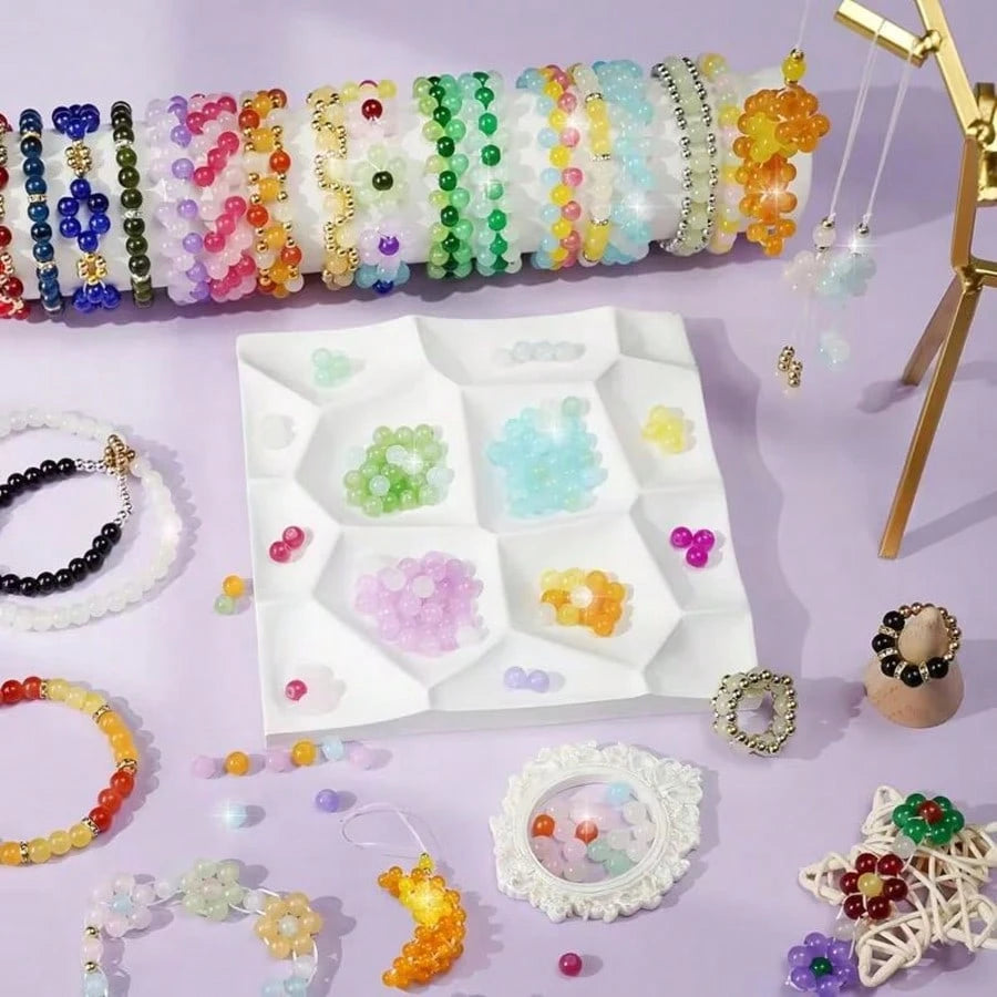 Complete Set Of Macaron Color Round Beads Beading Kit For Handmade DIY Bracelets, Necklaces, Earrings, Jewelry Making Kit, Creative Gift