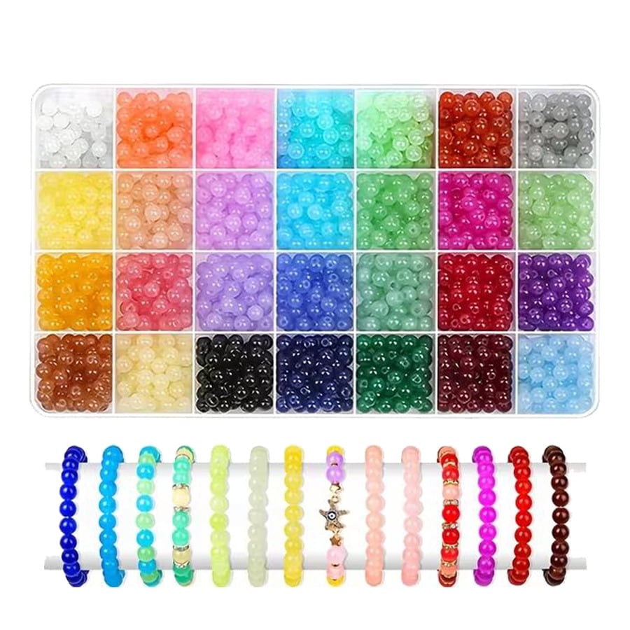 Complete Set Of Macaron Color Round Beads Beading Kit For Handmade DIY Bracelets, Necklaces, Earrings, Jewelry Making Kit, Creative Gift