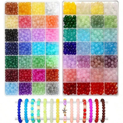Complete Set Of Macaron Color Round Beads Beading Kit For Handmade DIY Bracelets, Necklaces, Earrings, Jewelry Making Kit, Creative Gift