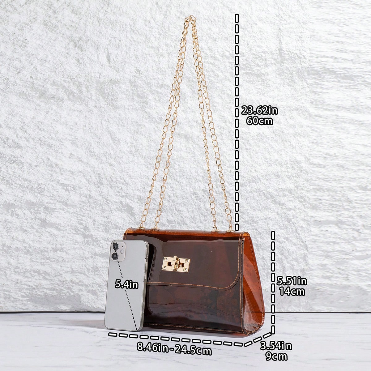 Concert Premium Transparent Underarm Bag, Lock Closure Small Square Bag, Commute Versatile Crossbody Bag, Minimalist Handheld Shoulder Bag, Makeup Bag