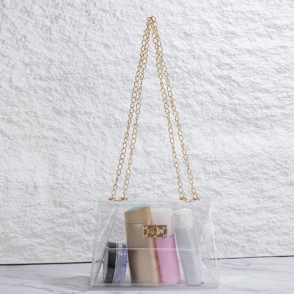 Concert Premium Transparent Underarm Bag, Lock Closure Small Square Bag, Commute Versatile Crossbody Bag, Minimalist Handheld Shoulder Bag, Makeup Bag