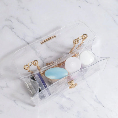 Concert Premium Transparent Underarm Bag, Lock Closure Small Square Bag, Commute Versatile Crossbody Bag, Minimalist Handheld Shoulder Bag, Makeup Bag