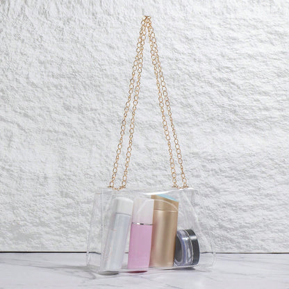 Concert Premium Transparent Underarm Bag, Lock Closure Small Square Bag, Commute Versatile Crossbody Bag, Minimalist Handheld Shoulder Bag, Makeup Bag