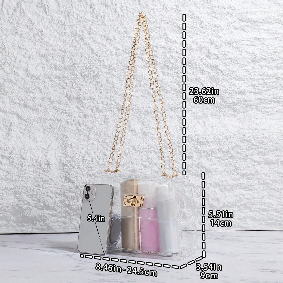 Concert Premium Transparent Underarm Bag, Lock Closure Small Square Bag, Commute Versatile Crossbody Bag, Minimalist Handheld Shoulder Bag, Makeup Bag