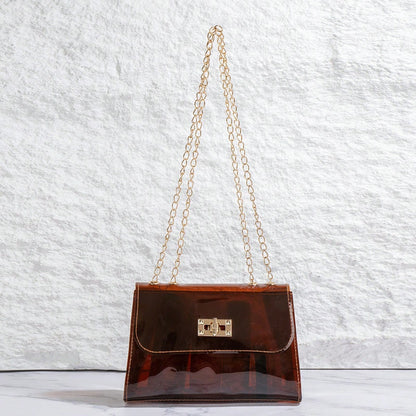 Concert Premium Transparent Underarm Bag, Lock Closure Small Square Bag, Commute Versatile Crossbody Bag, Minimalist Handheld Shoulder Bag, Makeup Bag