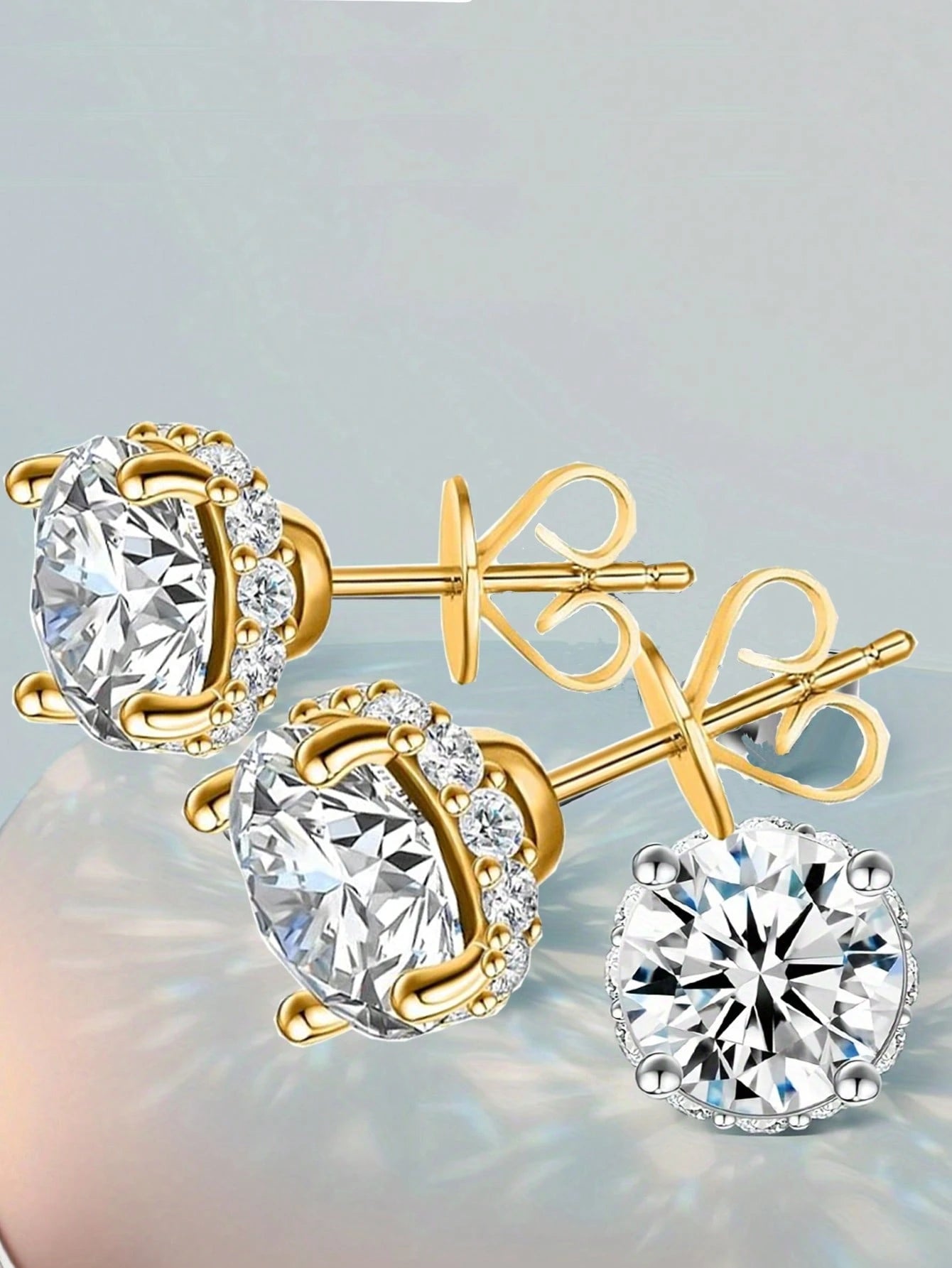 ConiiW S925 Moissanite 4-Prong Earrings, Classic Elegant Design For Men & Women, Suitable For Couples, Travel, Dates, Dinners, Gifts For Anniversary, Birthday, Wedding, Proposal, Jewelry