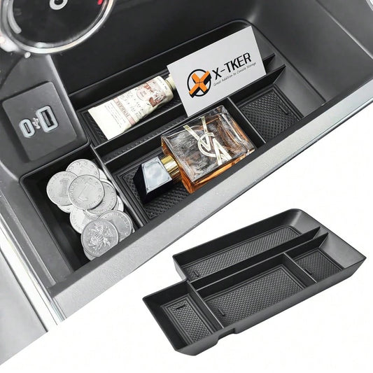 Console Organizer Tray Compatible With Ford F150 2021-2025 2026 & Lightning XLT 2022 2023 2024 Truck Accessories- ABS Insert Storage Box Front Console Open Pocket Drop-In Compartment