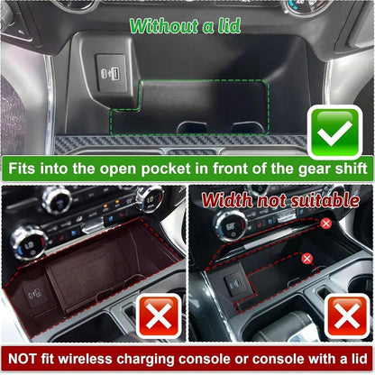 Console Organizer Tray Compatible With Ford F150 2021-2025 2026 & Lightning XLT 2022 2023 2024 Truck Accessories- ABS Insert Storage Box Front Console Open Pocket Drop-In Compartment