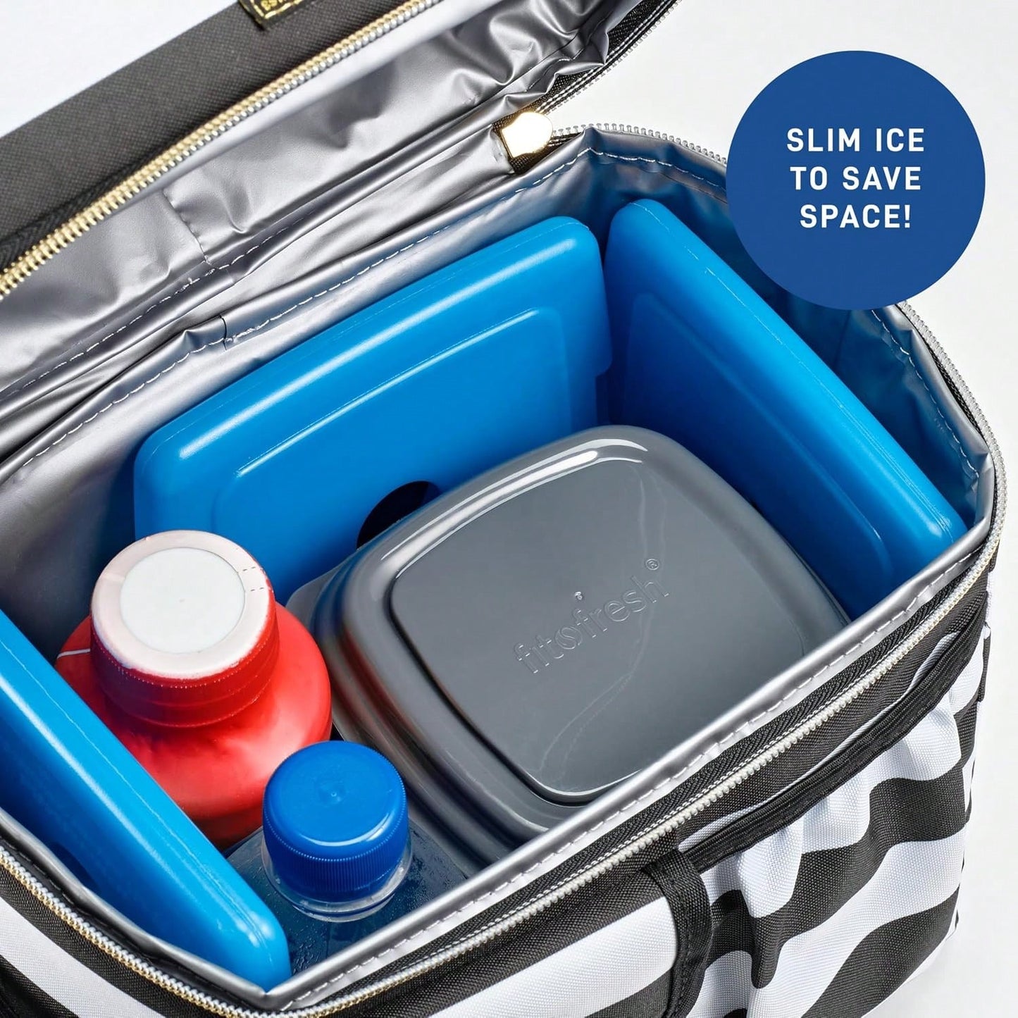 Cool Coolers By Fit + Fresh, 4 Pack Slim Ice Packs, Space Saving Reusable Ice Packs For Lunch Boxes Or Coolers