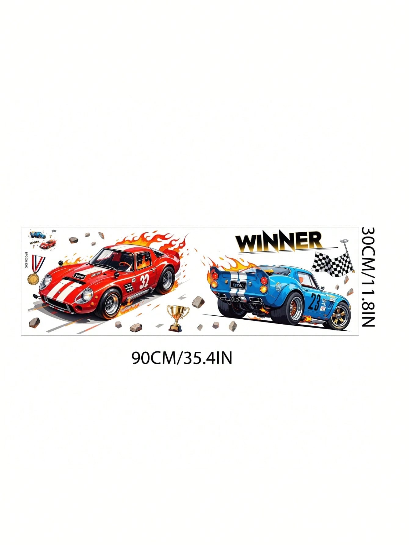 Cool Racing Car Wall Decals Self-Adhesive Home Decor Stickers For Boys Study Room Living Room Furniture Beautification