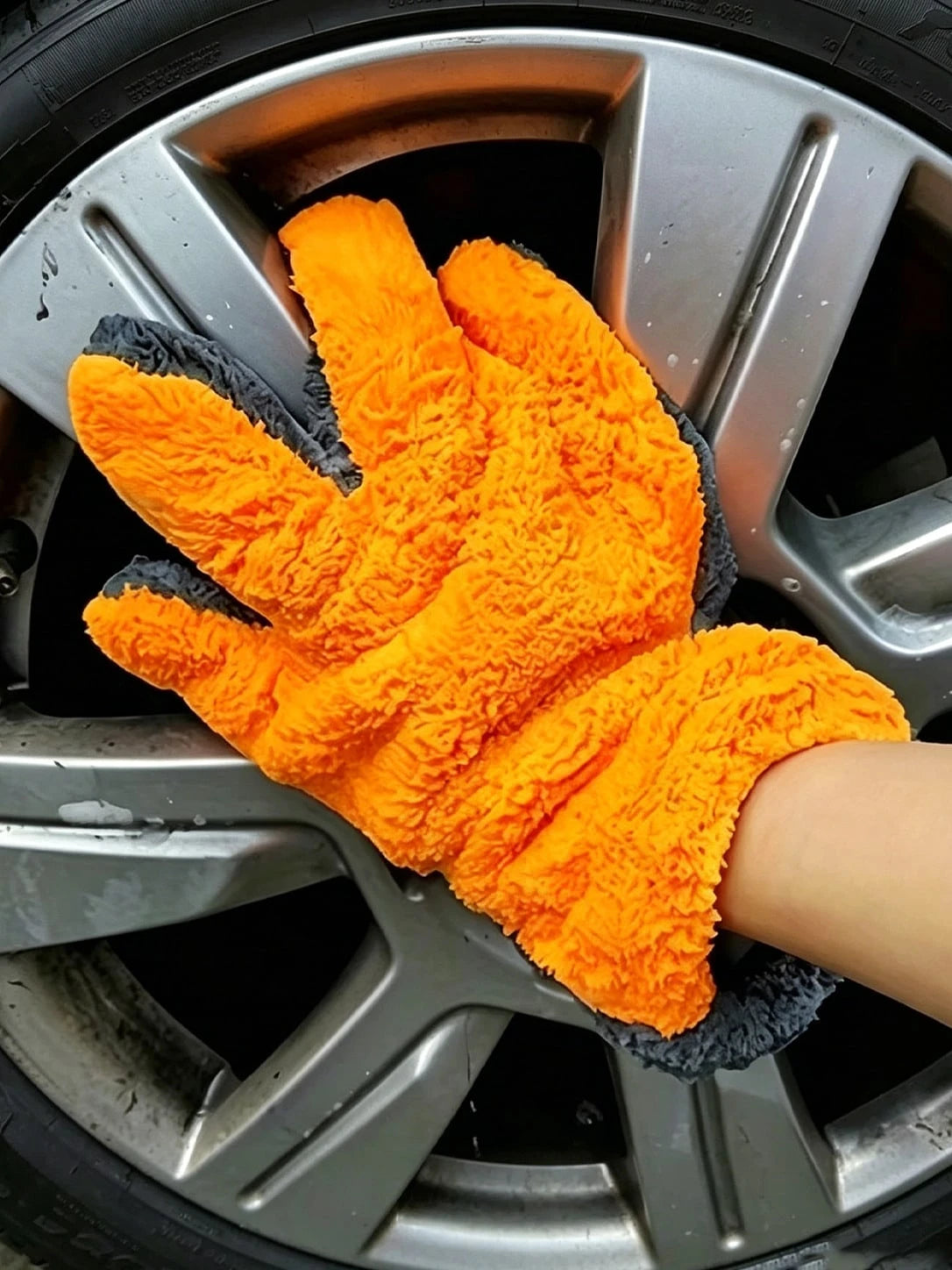 Coral Fleece Car Wash Mitt- Scratch-Free Microfiber, Reusable And Soft Absorbent Five-Finger Design, Suitable For Car Detailing, Dusting, Manual Cleaning Tool, Car Cleaning Accessories