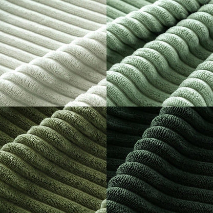 Corduroy Cushion Covers, Decorative, Soft, For The Sofa, Armchair, Home, Bedroom, Set Of 4, 40 X 40 Cm, Sage Green Series