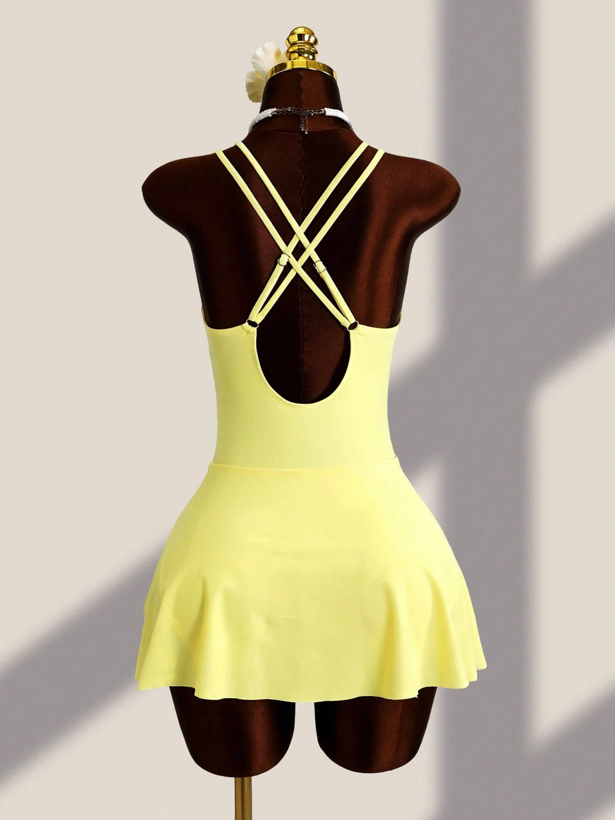 Costavie Women's New Arrival One-Piece Swimsuit With Adjustable Straps, Yellow, For Beach Beach Vacation Vacation, Spring/Summer Elegant