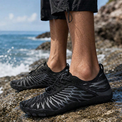 Couples Water Shoes Non-Slip Five Finger Shoes For Men Women Outdoor Beach Swim Shoes Quick Dry Aqua Sneakers For Surf Hiking Kayaking Trekking Climbing