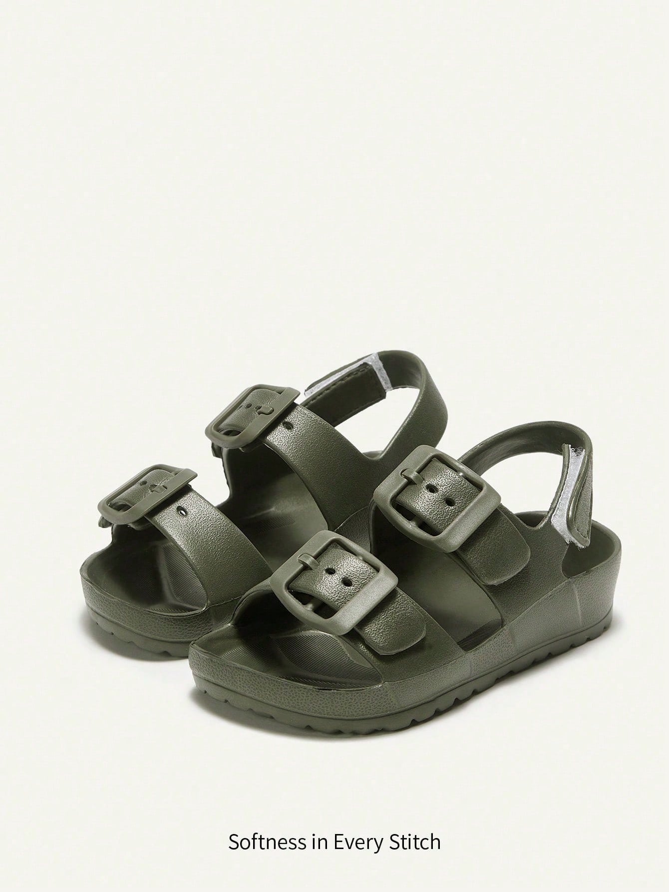 Cozy Pixies 1 Pair Of Beach Vacation Summer Cute Army Green Children's EVA Slippers, Light, Comfortable, Wear-Resistant, Both Inside And Outside Wear, Both Boys And Girls Can Wear