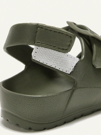 Cozy Pixies 1 Pair Of Beach Vacation Summer Cute Army Green Children's EVA Slippers, Light, Comfortable, Wear-Resistant, Both Inside And Outside Wear, Both Boys And Girls Can Wear