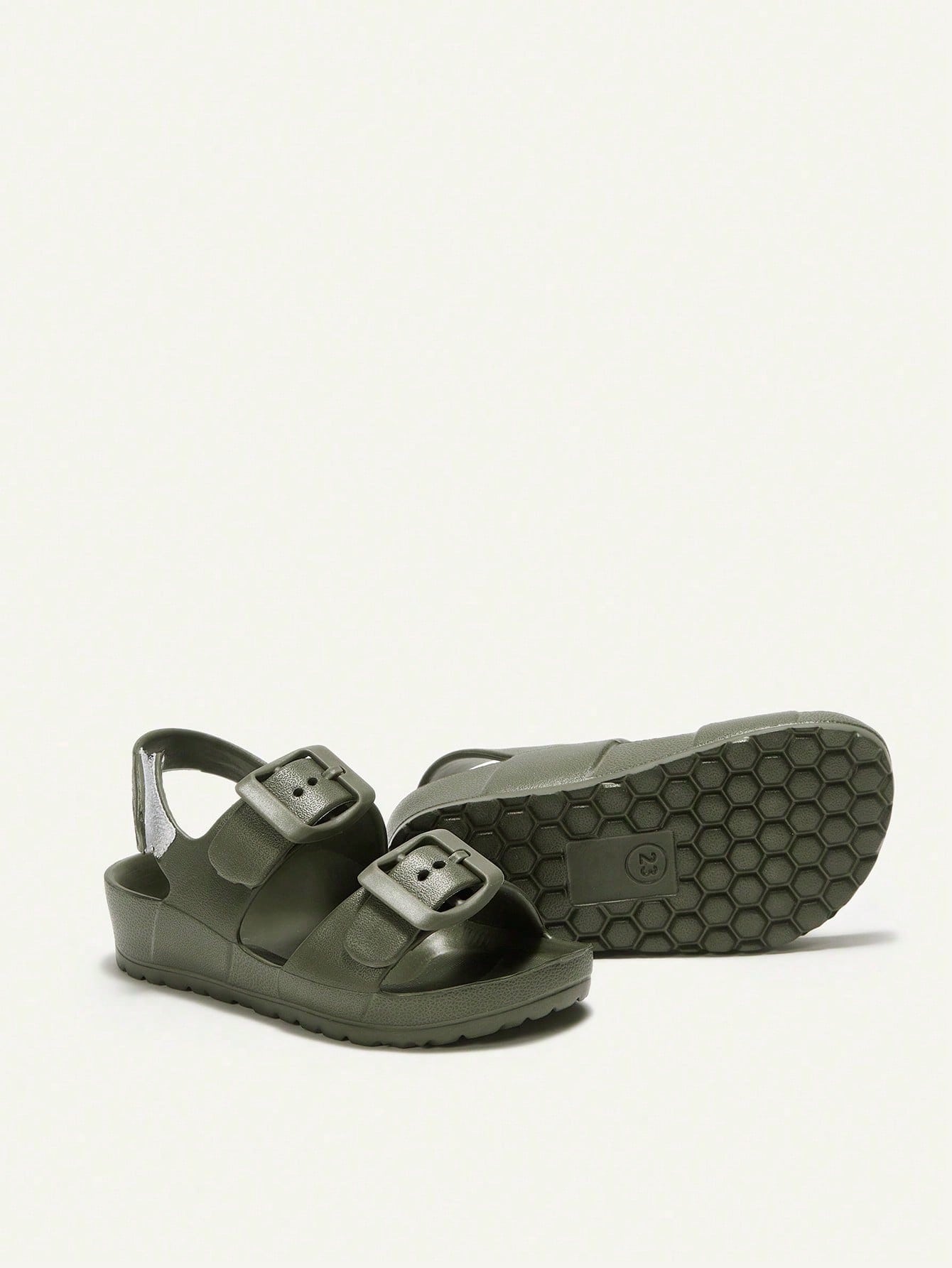 Cozy Pixies 1 Pair Of Beach Vacation Summer Cute Army Green Children's EVA Slippers, Light, Comfortable, Wear-Resistant, Both Inside And Outside Wear, Both Boys And Girls Can Wear