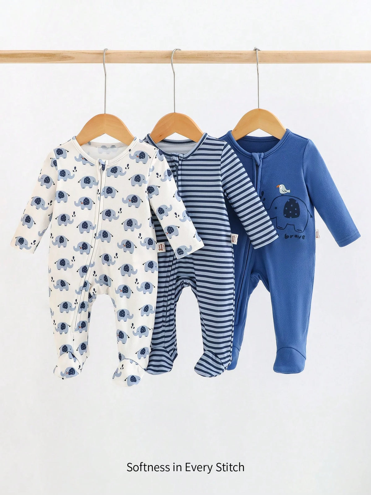Cozy Pixies 3pcs Newborn Baby Girl Set: Cartoon Bear Print Knit Soft Round Neck Long Sleeve Bodysuit & Pants Graphic,Kids