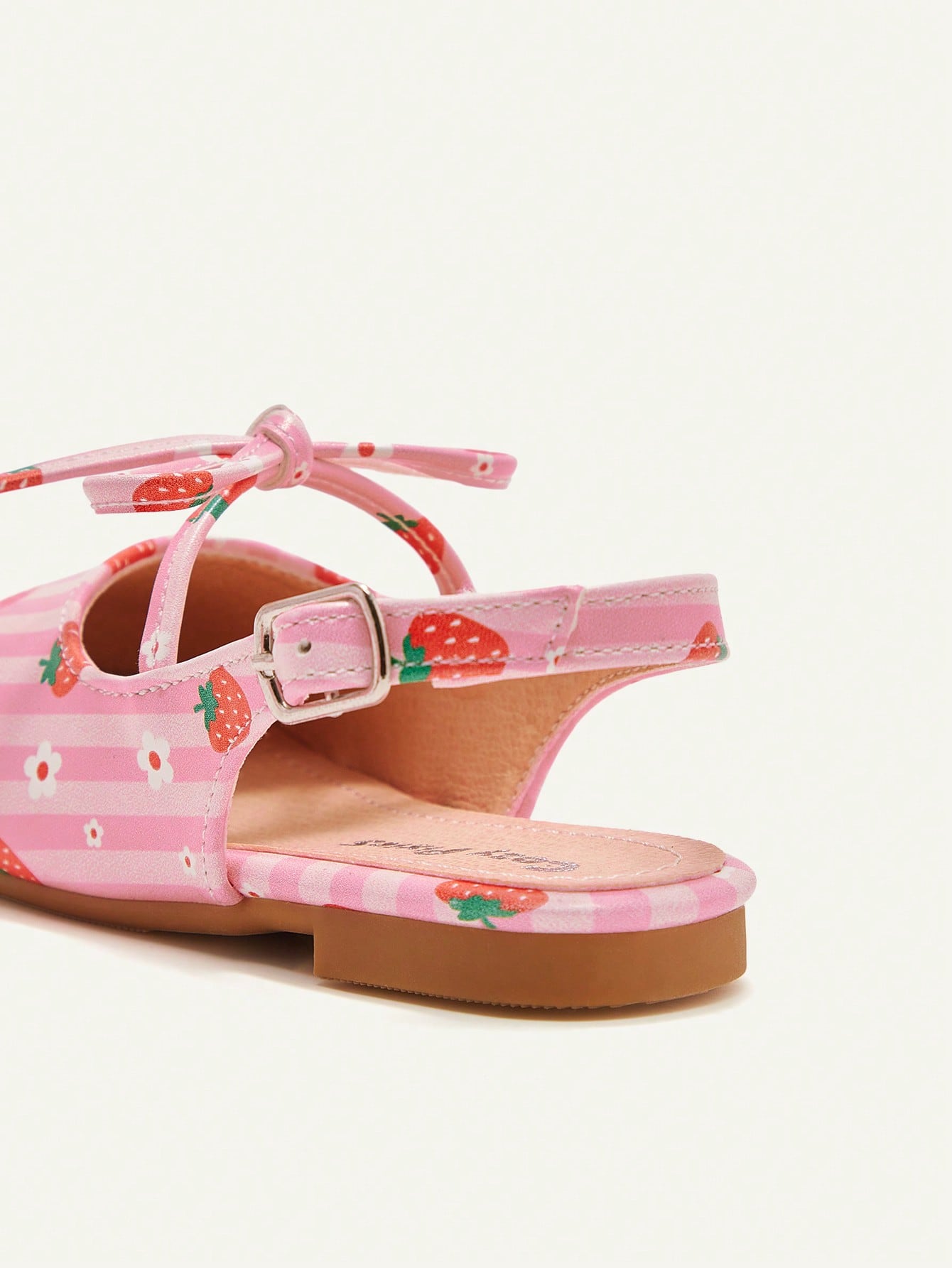 Cozy Pixies A Pair Of Fashion Versatile Casual Fun Strawberry Flower Pink Cute Bow Princess Wind Pastoral Party Girls Baby Flat Sandals Suitable For Summer Mother's Day Holiday Season Valentine's Day