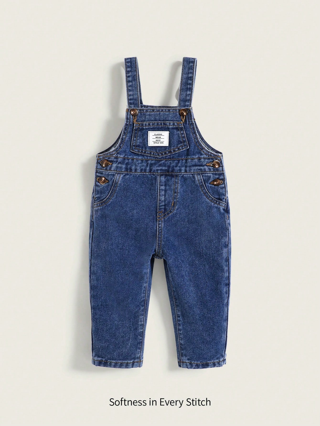 Cozy Pixies Baby Boys' Casual Patched Pocket Overalls Denim Jumpsuit With Multiple Pockets,Kids Back To School Clothes Outfits