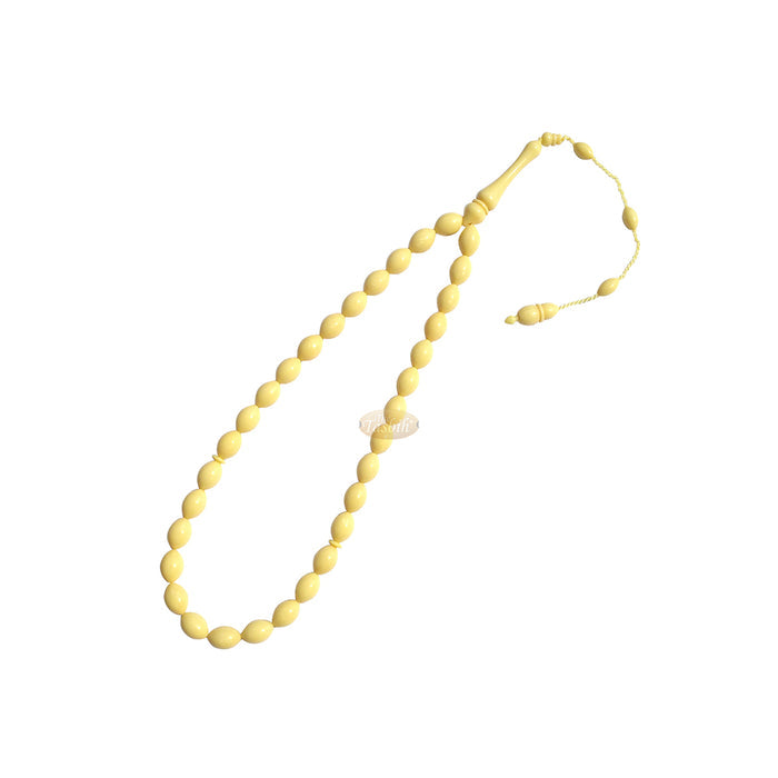 Cream Tapered Oval 33-Bead 8x12.5 mm Turkish Prayer Beads Monomer