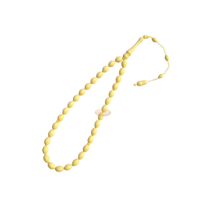 Cream Tapered Oval 33-Bead 8x12.5 mm Turkish Prayer Beads Monomer
