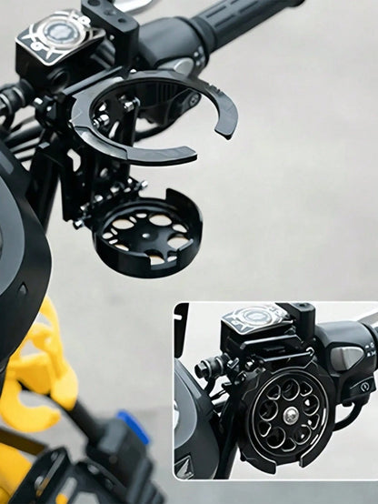 Creative Rotating Motorcycle Cup Holder, 360° Rotating Folding Bicycle Water Bottle Cage, Universal Rail-Style Cup Holder, Cycling Beverage Storage Rack