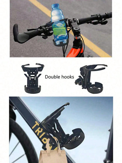 Creative Rotating Motorcycle Cup Holder, 360° Rotating Folding Bicycle Water Bottle Cage, Universal Rail-Style Cup Holder, Cycling Beverage Storage Rack