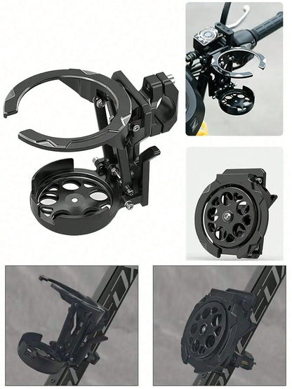 Creative Rotating Motorcycle Cup Holder, 360° Rotating Folding Bicycle Water Bottle Cage, Universal Rail-Style Cup Holder, Cycling Beverage Storage Rack