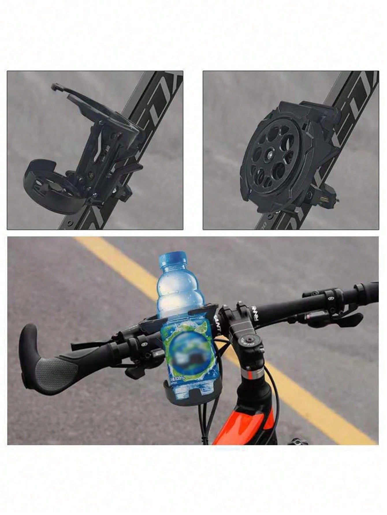 Creative Rotating Motorcycle Cup Holder, 360° Rotating Folding Bicycle Water Bottle Cage, Universal Rail-Style Cup Holder, Cycling Beverage Storage Rack