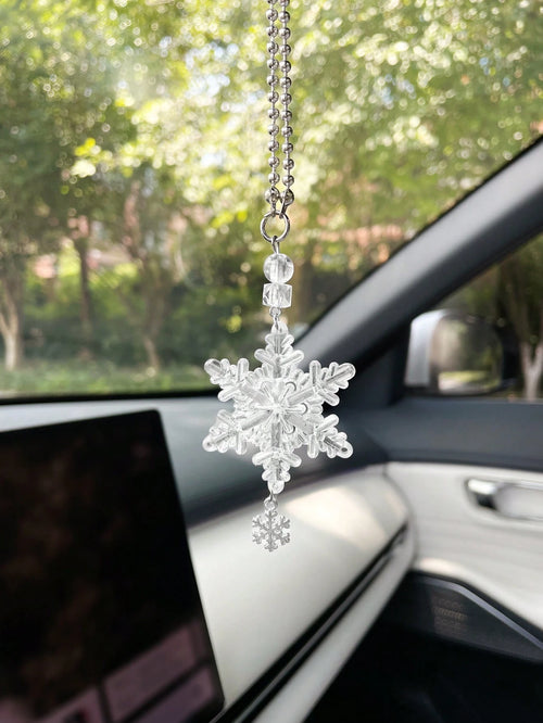 Creative Snowflake Car Hanging Ornament, Car Interior Decor, Car Rearview Mirror Hanging Decoration
