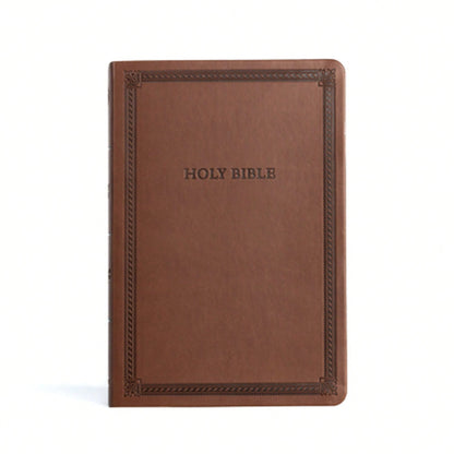 CSB Large Print Thinline Bible, Brown Leathertouch (Hardcover)