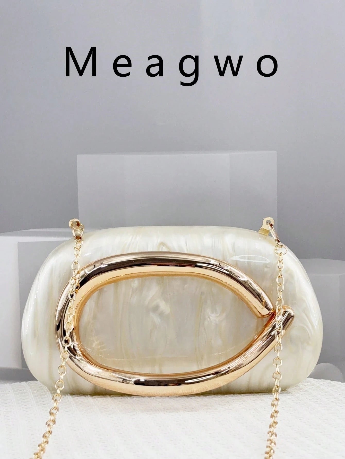 CUCCOO SZL New European & American Women Asymmetrical Acrylic Box Handbag, Unique Shell Shape Classic Round Clutch, Fashion Wedding/Party Purse, Elegant Shell Bag, Perfect For Parties, Weddings, Dinne