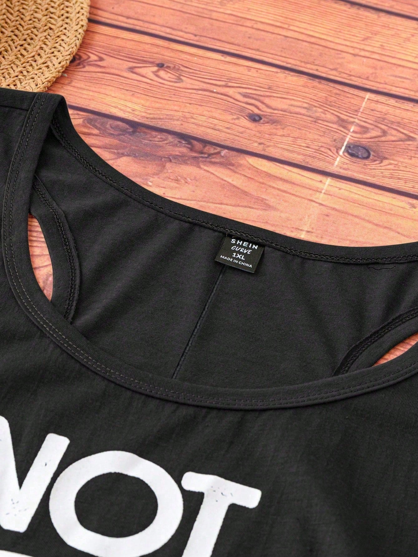 CURVE+ Plus Size Casual Minimalist Printed Tank Top