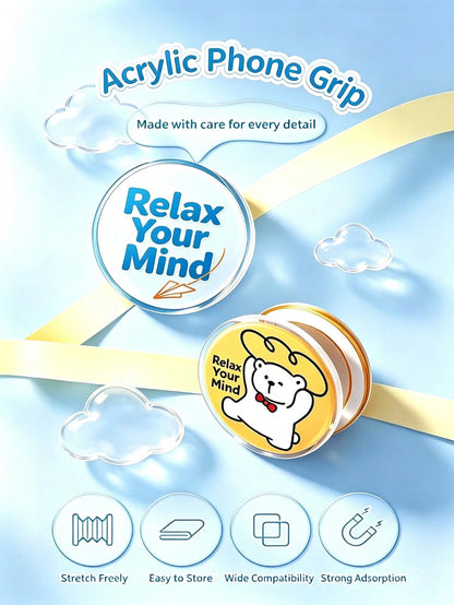Custom Acrylic Phone Airbag Stand, DIY Photo Customized Back Sticker, Pet Star Cartoon Peripheral Customized Phone Support Bracket, 360° Rotating Telescopic Support Bracket, Fan Support Gift Couple Pe
