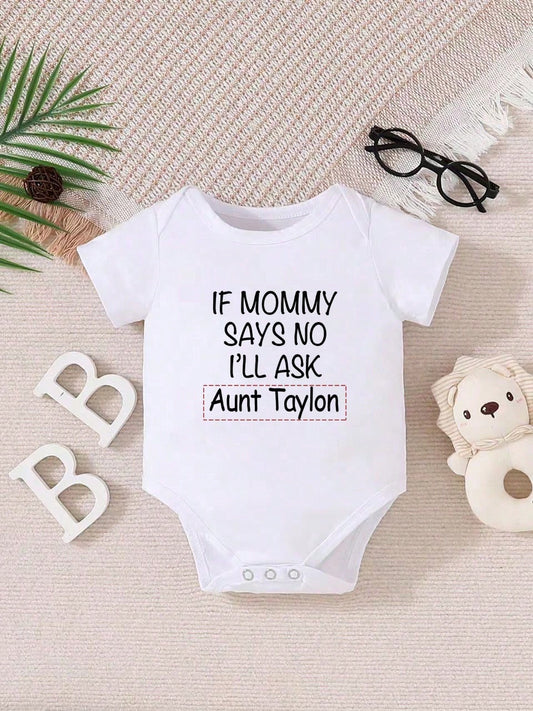 [Custom] Baby Girls Personalized Name Custom Baby Girls Bodysuit, Cute Casual- White Round Neck, Comfortable & Breathable, Street Casual Chic, Casual Wear SS, Keepsake Gift, Baby Shower Gift, Coming