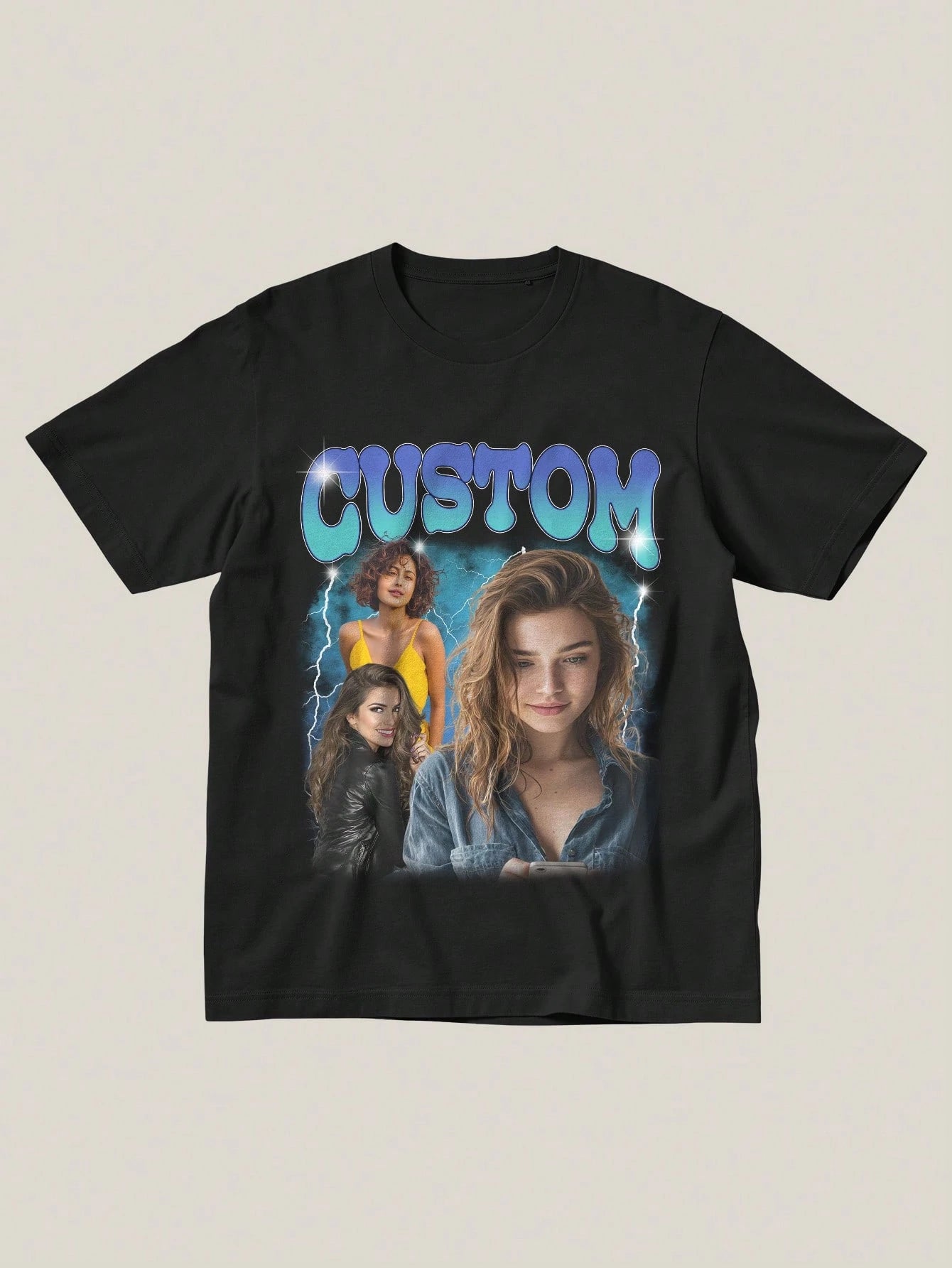 Custom Bootleg Rap Tee Shirt For Boyfriend Girlfriend Customized Face Tshirt Men Women Photo T-Shirt Personalized Vintage Graphic Shirt Gift Idea Birthday Customizable Things Husband Wife Anniversary
